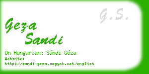 geza sandi business card